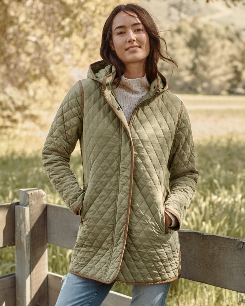 Recycled Quilted Car Coat | Garnet Hill