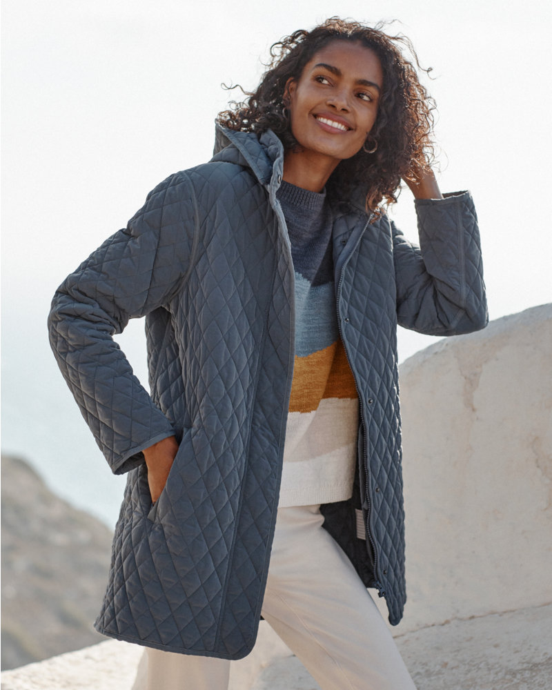 Recycled Quilted Car Coat | Garnet Hill