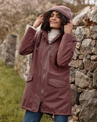 Womens sherpa lined anorak sale parka jacket with hoodie