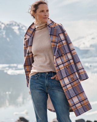 Wool checkered deals coat