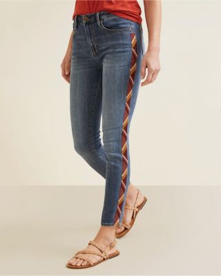 Driftwood Jackie Embroidered High-Rise Jeans | Garnet Hill