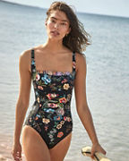 Johnny Was Ardell Shirred One-Piece Swimsuit