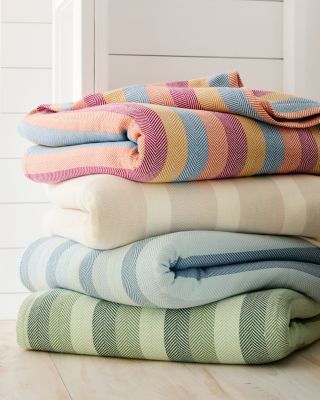 Woven Stripe Organic Cotton Blanket and Throw