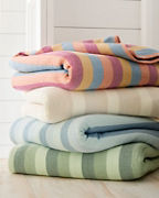 Woven Stripe Organic-Cotton Blanket and Throw