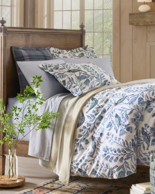 Signature Bird Flannel Sheet Set | Garnet Hill