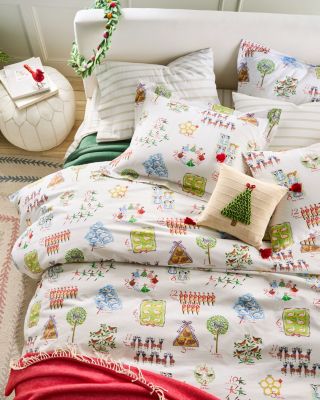 The Twelve Days of Christmas Organic-Cotton Percale Sheet Sets