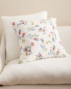 Miranda Floral Relaxed-Linen Pillow Cover