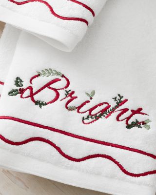 Set of 2 Joy Embroidered Red Kitchen Towels