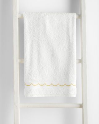 Hill Signature Scallop Embroidered Towels Hill