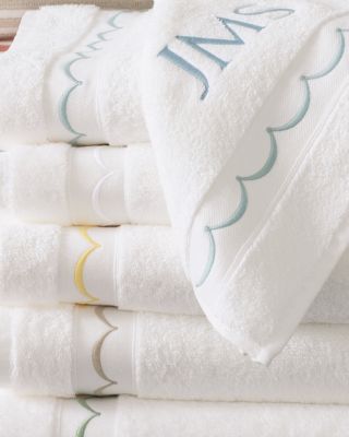 Garnet Hill Signature Scallop Embroidered Towels