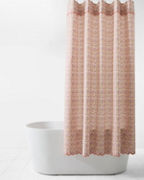 Scalloped-Trim Organic-Cotton Percale Shower Curtain