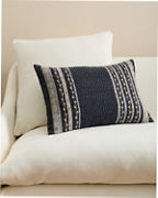 Kantha Midnight Blue Stripe Pillow Cover