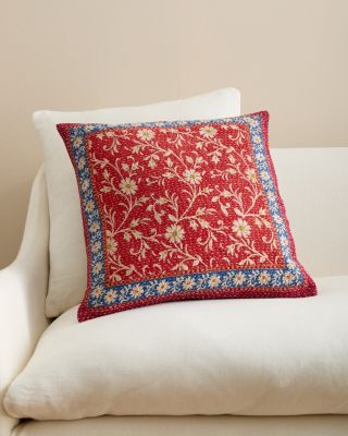 Kantha Red Floral Pillow Cover Hill