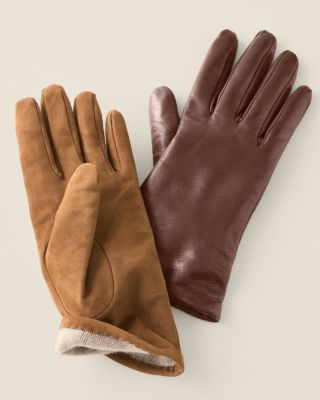 Classic Cashmere-Lined Leather Gloves | Garnet Hill
