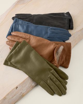 Men's Fur-Lined Italian Lambskin Gloves