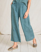 EILEEN FISHER Washed-Organic-Linen Délavé Wide-Leg Cropped Pants