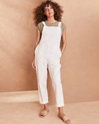 EILEEN FISHER Stretch Organic-Cotton & Hemp Tapered Ankle Overalls