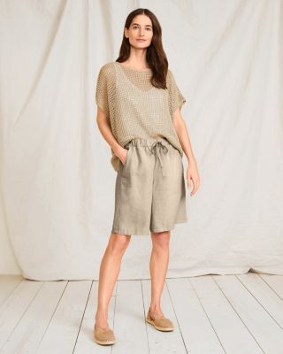 EILEEN FISHER Organic-Linen Long Shorts | Garnet Hill