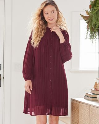 Mara Pleated Trapeze Dress | Garnet Hill