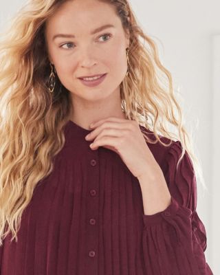 Mara Pleated Trapeze Dress | Garnet Hill