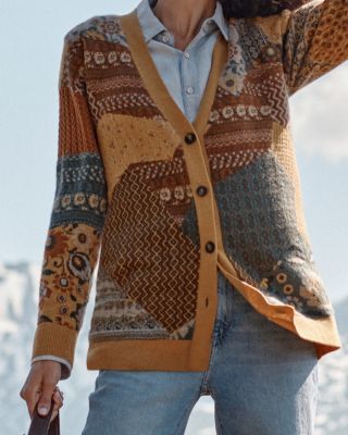 Cashmere Patchwork Cardigan | Garnet Hill