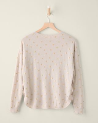 Ophelia Cashmere Side-Button Sweater Garnet Hill