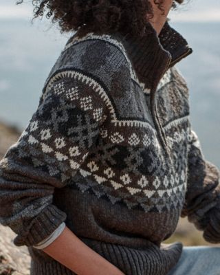 Snowdrift Fair Isle Sweater | Garnet Hill