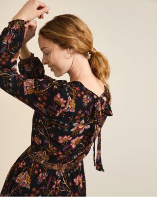 ECOVERO Smocked-Bodice Dress | Garnet Hill