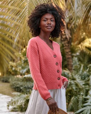 Poppy Red Sweater Boxy Cotton Sweater Clothing Sale