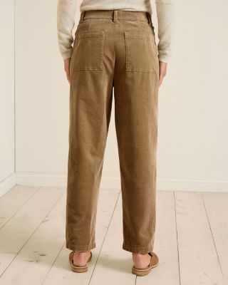 EILEEN FISHER Organic-Cotton Corduroy Ankle Lantern Pants | Garnet