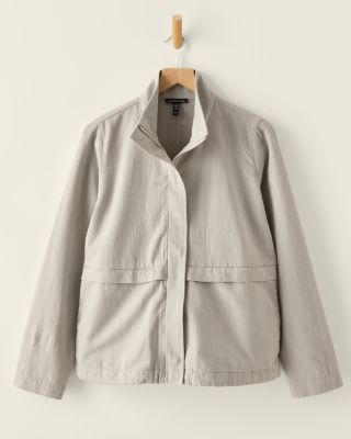 EILEEN FISHER Organic Cotton & Linen Zip Jacket | Garnet Hill